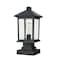 Z-Lite Portland 1 Light Outdoor Pier Mount Light, Black & Clear Beveled 531PHMS-SQPM-BK - alternate 6
